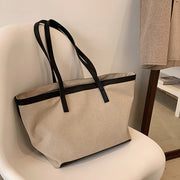ELLA - Canvas & Vegan Leather Tote Bag
